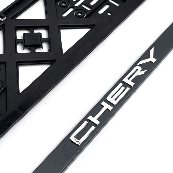 Рамка номера Chery клямка 3D напис Хромований / Поліпропілен гнучкий морозостійкий