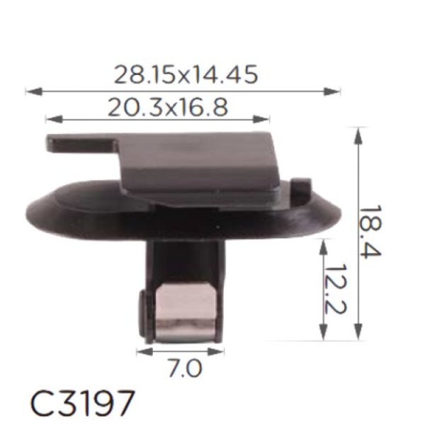 Кліпса кріплення молдингу Opel 24405739 Renault 7703077477 Peugeot 8748QT Citroen 8748QT C3197
