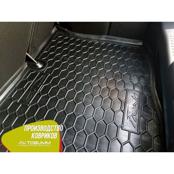 Автомобильный коврик в багажник Ford Fiesta 2015- Резино - пластик