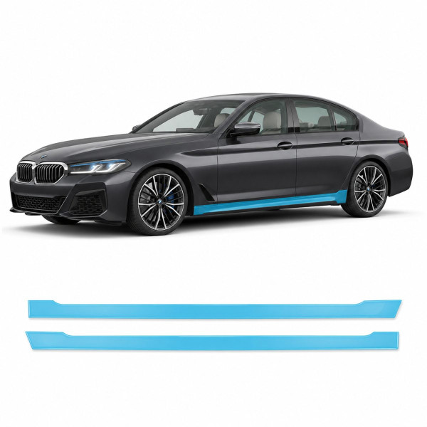 Антигравийная защитная бронепленка по лекалам для BMW 5 Series G30 facelift 2020-2023 - нижняя зона кузова пороги