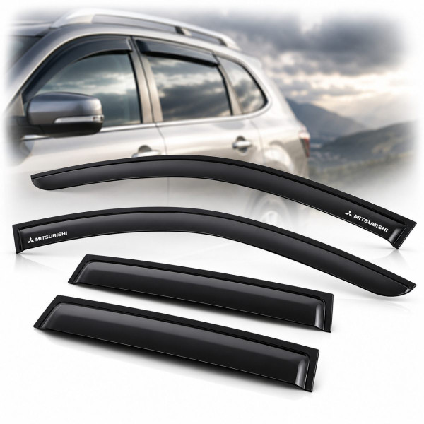 Дефлектори вікон вітровики для Mitsubishi Outlander I 2001-2006 Скотч 3M Voron Glass