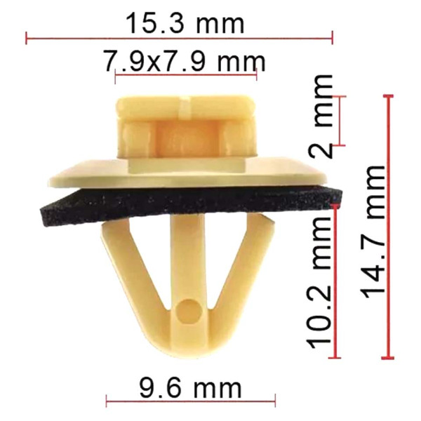 Кліпса кріплення молдингу HYUNDAI KIA HONDA ACURA RENAULT DAEWOO (877583D000 87758-3D000 15206) C0361