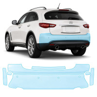 Антигравийная защитная бронепленка по лекалам для Infiniti FX35/FX37/QX70 S51 facelift 2012-2017 - задний бампер