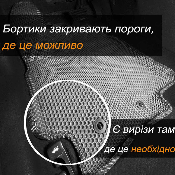 3D EVA Килимки в салон передні для BMW 3 (F30 / F31) 2011-2019 З підп'ятником Чорні 2 шт