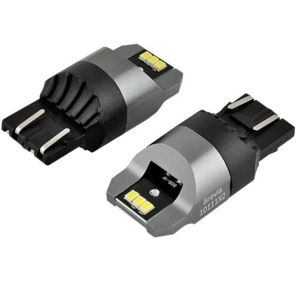 LED автолампа Brevia Power 12/24V T20/5 W21/5W 6x3020SMD 330Lm 6000K CANbus W3x16q 2 шт (10111X2)