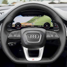 Чехол Оплетка Руля для Audi Q3/Q5/Q7/Q8 2017-2019 Кожа (Модельная Выкройка) №6