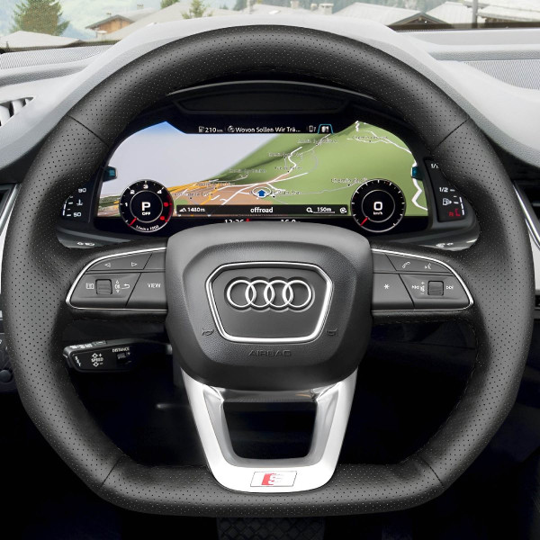 Чохол Обплетення Керма для Audi Q3/Q5/Q7/Q8 2017-2019 Шкіра (Модельна Викрійка) №6