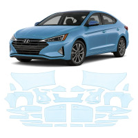 Антигравийная защитная бронепленка по лекалам для Hyundai Elantra AD facelift 2019-2020 - полный кузов