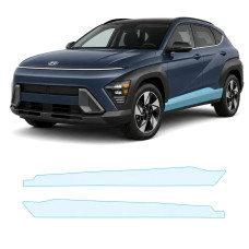 Антигравійна захисна бронеплівка за лекалами для Hyundai Kona SX2 2023- нижня зона кузова пороги