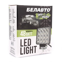 Додаткова LED фара БЕЛАВТО 48W 108x108x58 mm (3W*16) 10-30V Далеке світло 1 шт (1803S)
