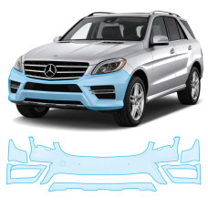 Антигравійна захисна бронеплівка за лекалами для Mercedes-Benz GLE W166 2011-2015 - передній бампер