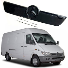 Зимова накладка на радіаторні грати Mercedes Sprinter CDI 2000-2006 Мала решітка з рамкою Глянець (Voron Glass)