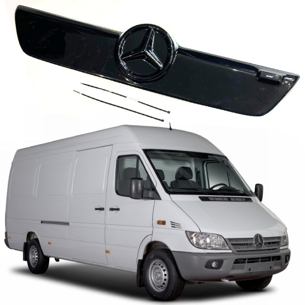 Зимова накладка на радіаторні грати Mercedes Sprinter CDI 2000-2006 Мала решітка з рамкою Глянець (Voron Glass)