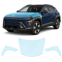 Антигравійна захисна бронеплівка за лекалами для Hyundai Kona SX2 2023- капот і передні крила