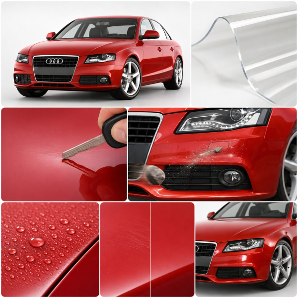 Антигравийная защитная бронепленка по лекалам для Audi A4 B8 2008-2015 - задние фонари стопы