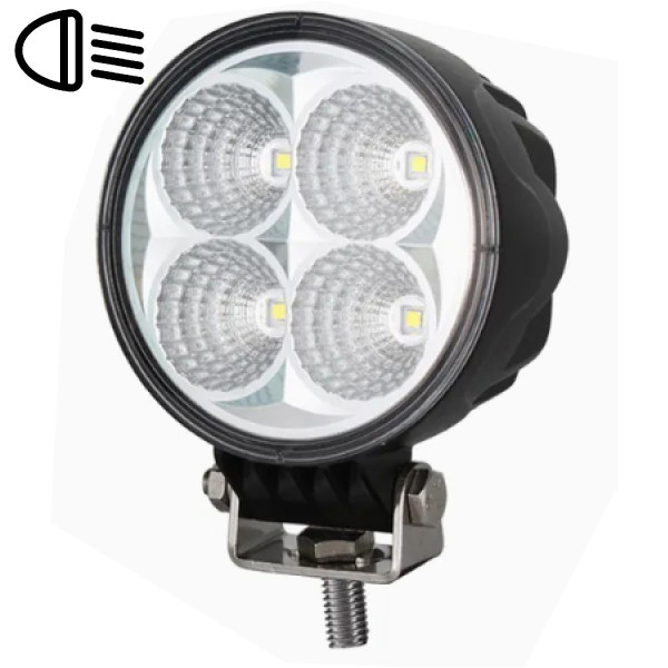 LED фара Brevia EPISTAR Flood Ближнє світло 10-30V 12W (4x3W) 880Lm Алюмінієвий корпус IP68 (10601RFX1)