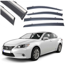 Дефлектори вікон вітровики Benke для  Lexus ES 2013-2018 Молдинг Нержавіюча сталь 3D (BLXES1323-W/S)