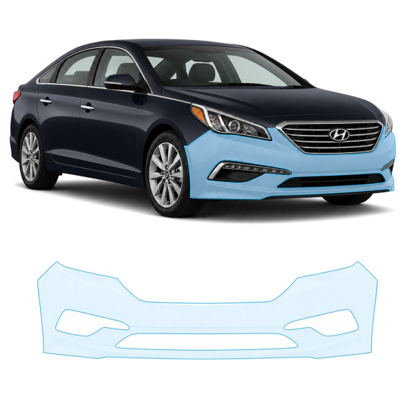 Антигравійна захисна бронеплівка за лекалами для Hyundai Sonata LF 2014-2017 - передній бампер