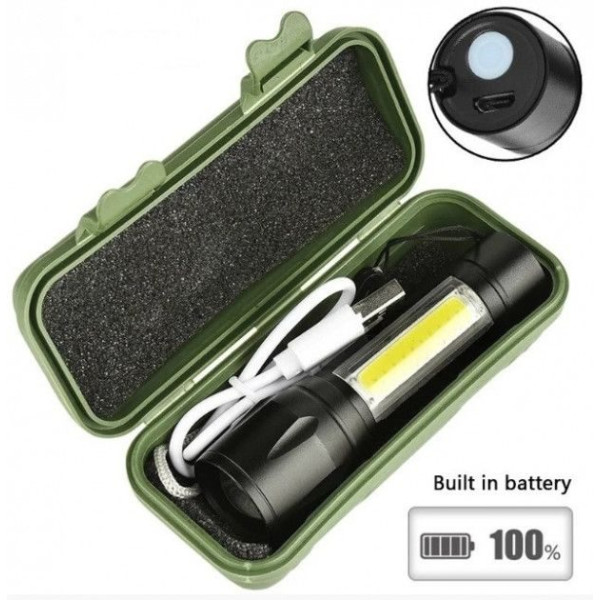Ліхтар ручний POLICE 511-T6-450 lum USB вбудований акумулятор 300 метрів zoom (2766)