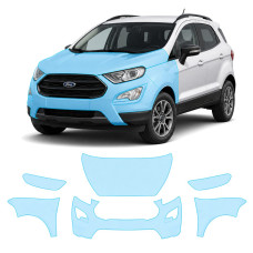 Антигравійна захисна бронеплівка за лекалами для Ford EcoSport II facelift 2018-2023 - передня частина авто (капот бампер крила))
