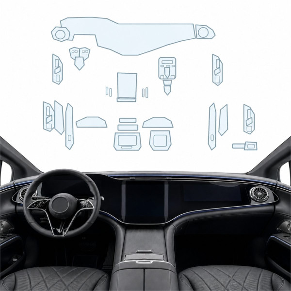 Набір Плівок захисних для салону Mercedes-Benz EQS (V297) 2021- TPH (Кансолі Дисплея Ручок)