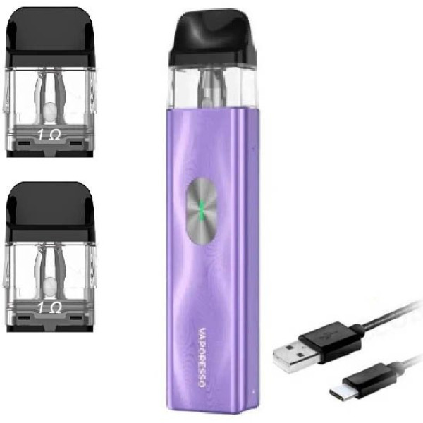 Багаторазовий Pod-Набір Vaporesso Xros 4 Mini 1000mAh 2 мл (Картриджів 1 ОМ 3 шт) Ice Purple Пурпурный