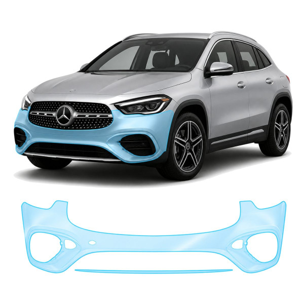Антигравийная защитная бронепленка по лекалам для Mercedes-Benz GLA H247 facelift 2023- передний бампер