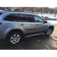 Дефлектори вікон вітровики для Subaru Outback 2009-2015 З молдингом Хром