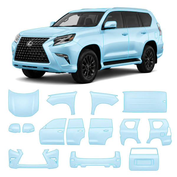 Антигравийная защитная бронепленка по лекалам для Lexus GX J150 facelift 2 2020-2023 - полный кузов