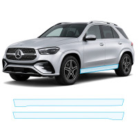 Антигравійна захисна бронеплівка за лекалами для Mercedes-Benz GLE W167 facelift 2023- нижня зона кузова пороги