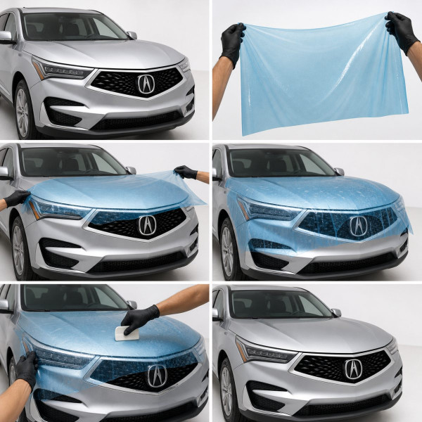 Антигравийная защитная бронепленка по лекалам для Acura RDX TC1 2019-2021 - нижняя зона кузова пороги