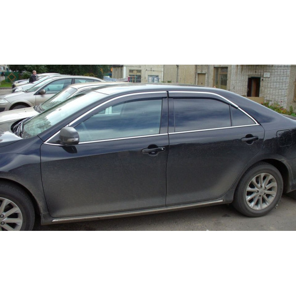 Дефлектори вікон вітровики для Toyota Camry V50 2011- (З Хромом ) (08611-33840)