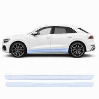 Антигравийная защитная бронепленка по лекалам для Audi Q8 4M 2018-2023 - нижняя зона кузова пороги
