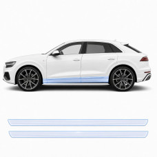Антигравийная защитная бронепленка по лекалам для Audi Q8 4M 2018-2023 - нижняя зона кузова пороги