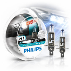 Автолампа галогенна Philips X-treme Vision +130% H1 12V 55W 2 шт (12258XV+S2)