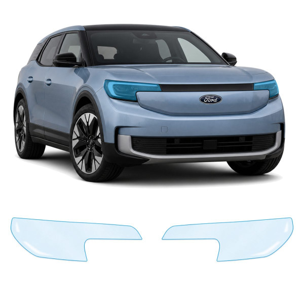 Антигравийная защитная бронепленка по лекалам для Ford Explorer (EV, Европа) I 2024- оптика (фары и ПТФ)