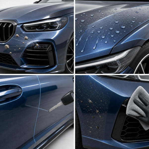 Антигравийная защитная бронепленка по лекалам для BMW M5 G90 2024- задние фонари стопы