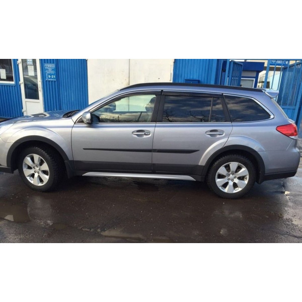 Дефлекторы окон ветровики Subaru Outback 2009-2015 С Хром молдингом