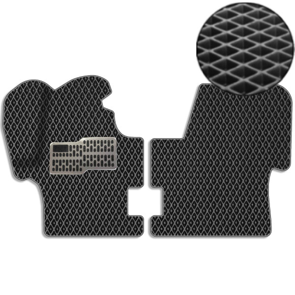 3D Коврики в салон EVA для Volkswagen Transporter T4 1+2 1990-2003 с подпятником Черыне 2 шт