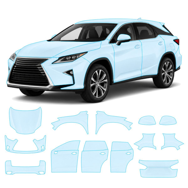 Антигравийная защитная бронепленка по лекалам для Lexus RX AL20 2015-2018 - полный кузов