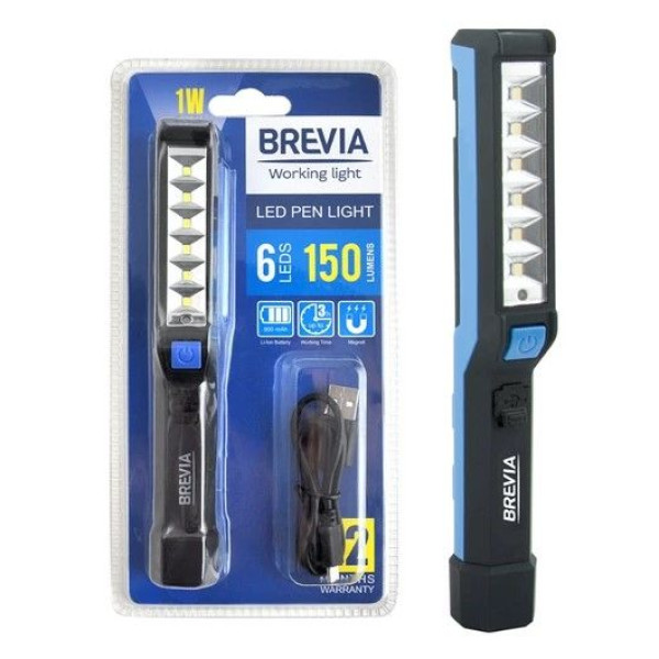 Фонарь переноска для СТО Brevia 6SMD - 1W LED 150 lm 900mAh (11210)