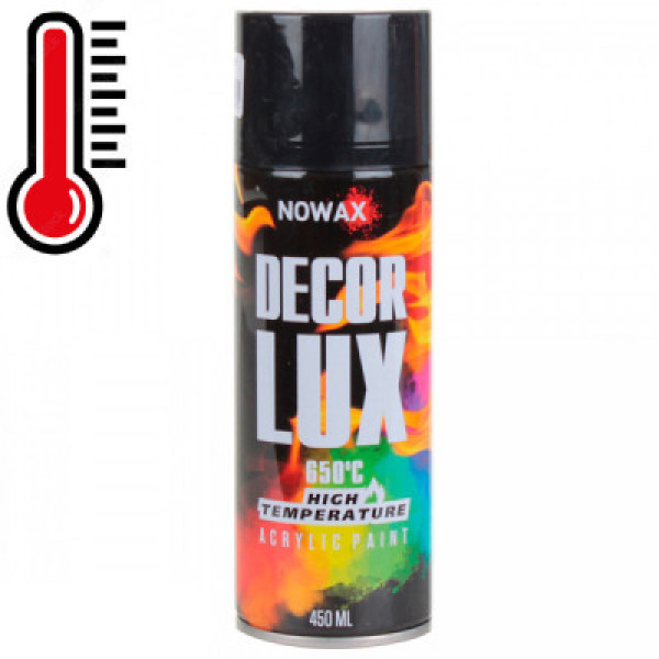 Акрилова високотемпературна фарба Nowax 650° Спрей 450 мл Чорна (black/ral9005)