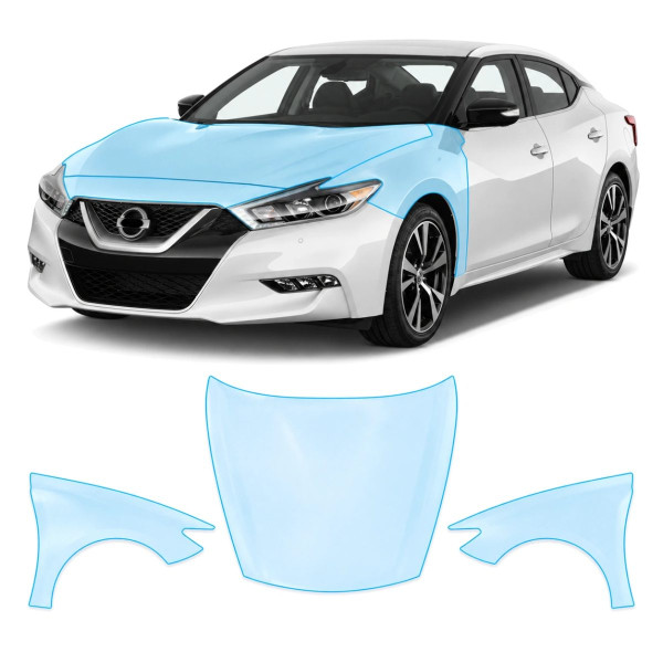 Антигравийная защитная бронепленка по лекалам для Nissan Maxima A36 2016-2018 - капот и передние крылья