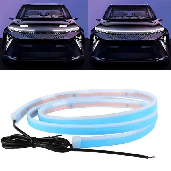 Підсвічування Капота Гнучка 12V LED Динамічна Біла 180 см (Бичне свічення)